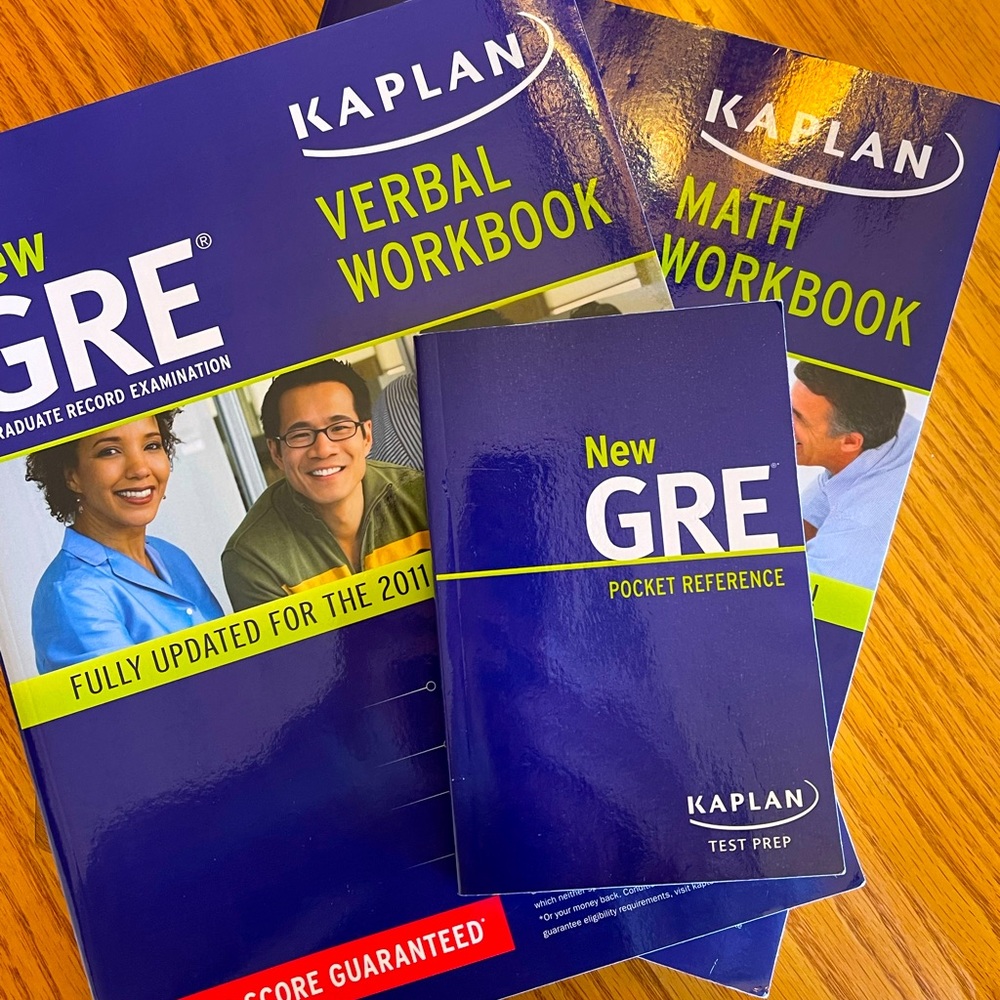 GRE VERBAL & MATH WORKBOOKS + Pocket Reference